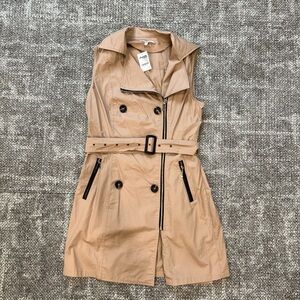 Charlotte Russe Beige Sleeveless Coat